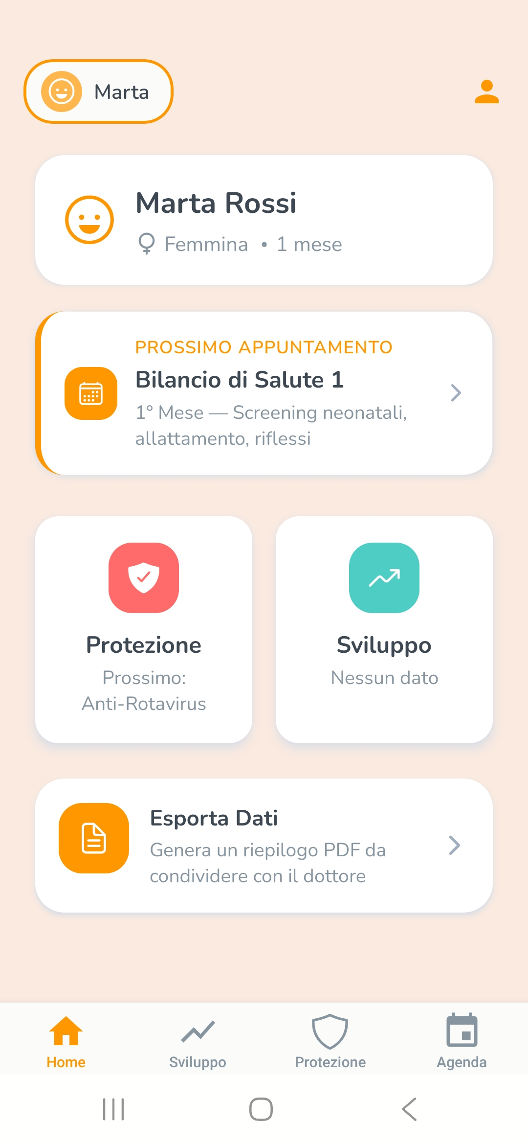 Anteprima interfaccia Peddy